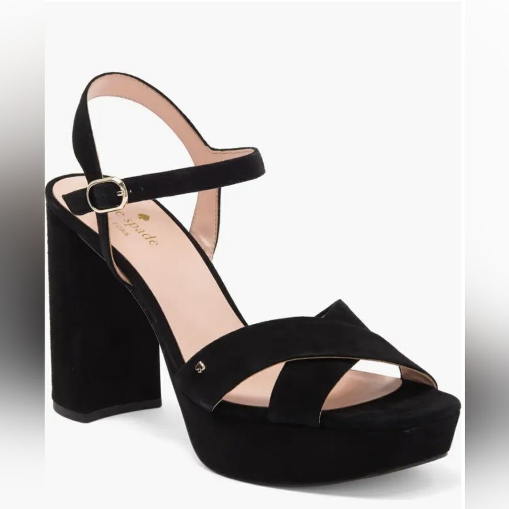 Kate Spade Delia Black Platform Sandals Size 10
